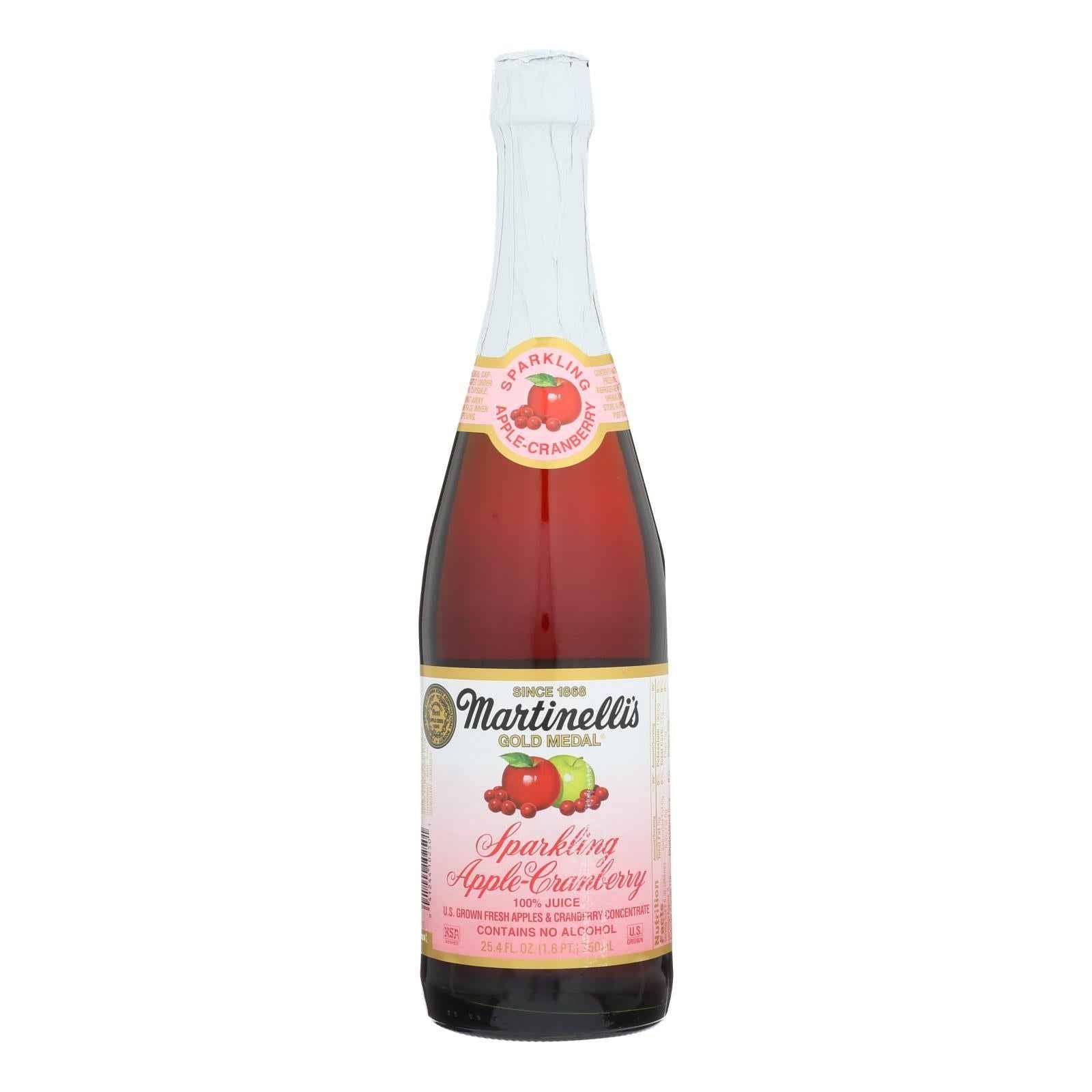 Martinelli's Sparkling Juice - Apple Cranberry - Case Of 12 - 25.4 Fl Oz.