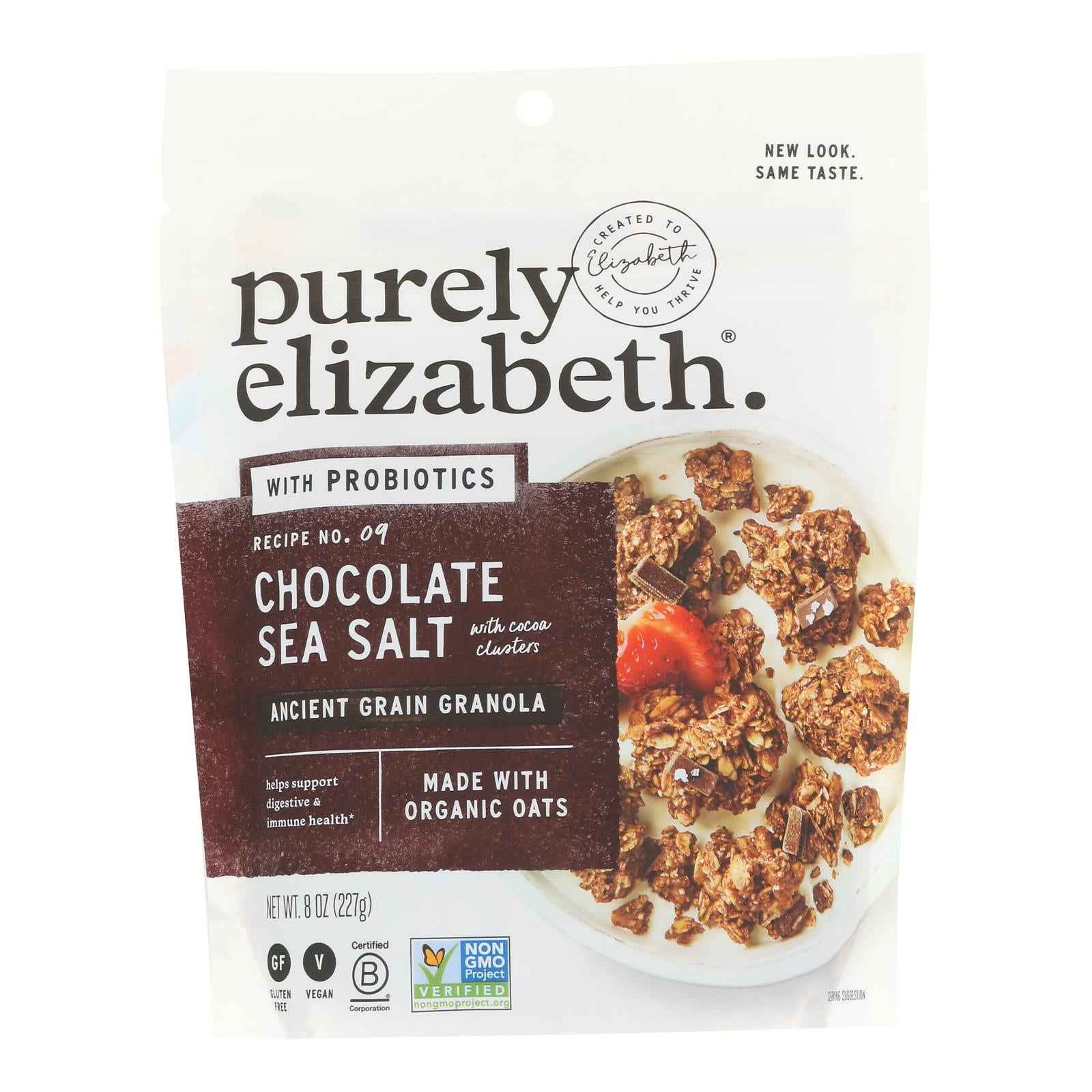 Purely Elizabeth Probiotic Granola - Chocolate Sea Salt - Case Of 6 - 8 Oz.