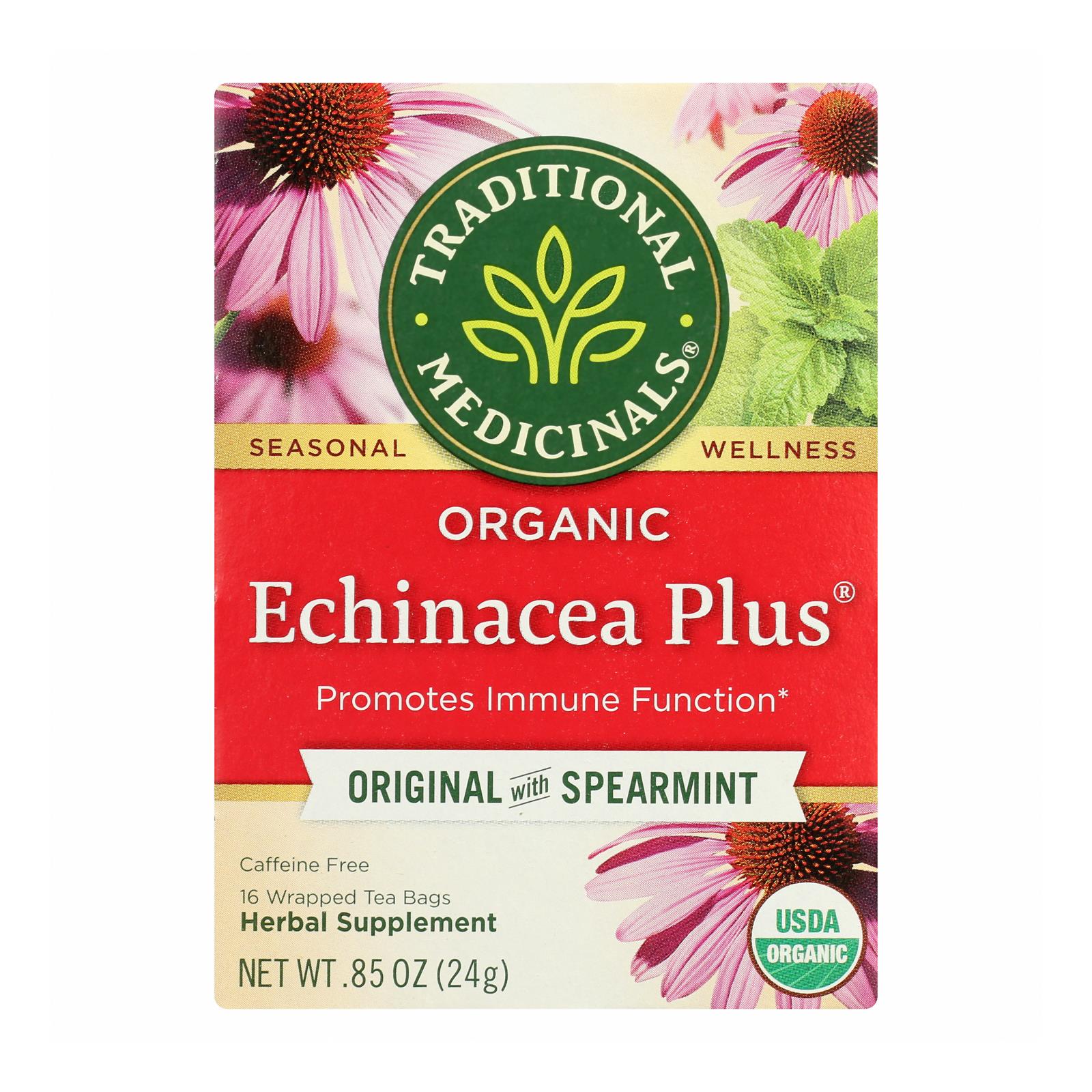 Traditional Medicinals Organic Echinacea Plus Tea - Caffeine Free - 16 Bags - GreatEagleInc