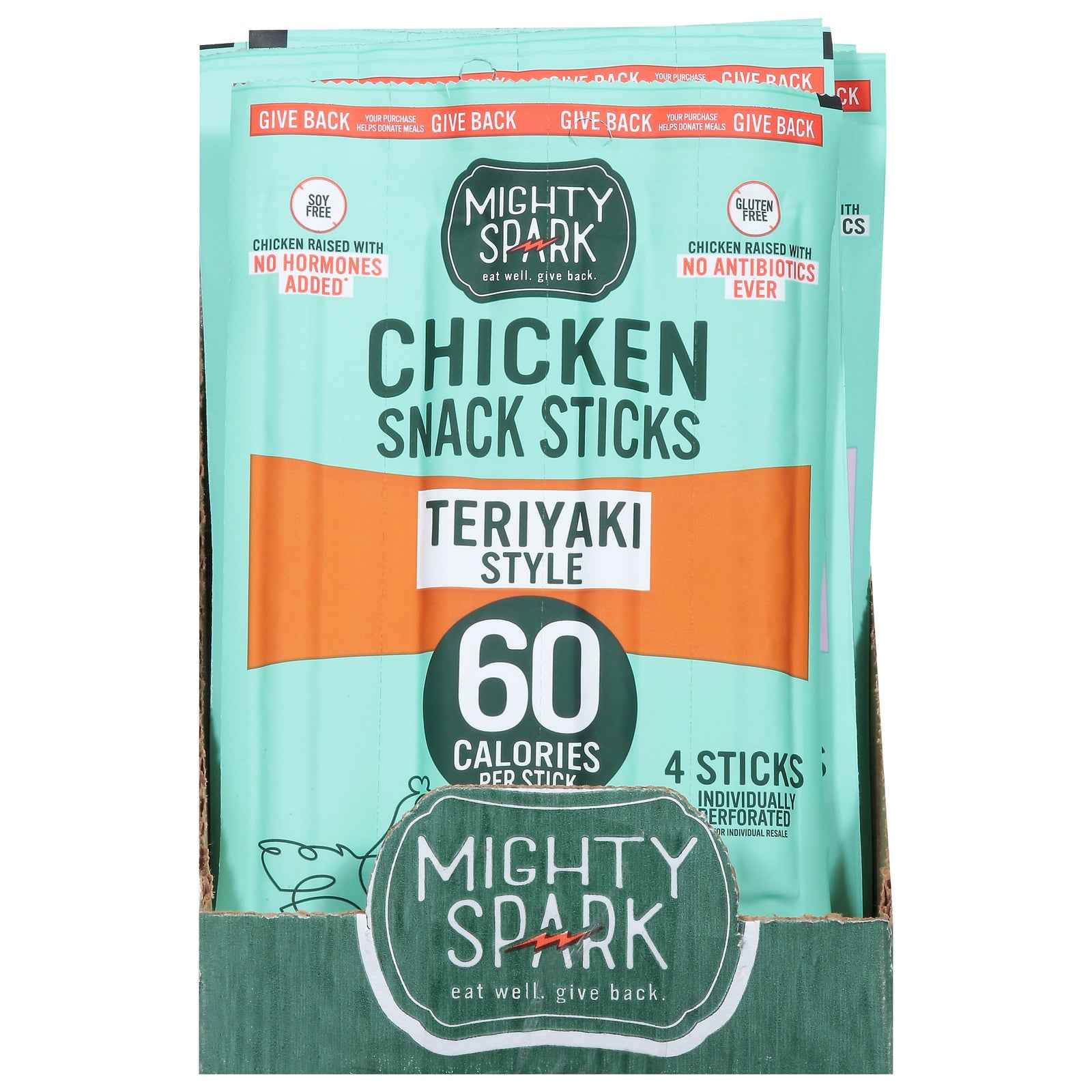 Mighty Spark - Snk Stick Chkn Teriyaki - Cs Of 8-4 Oz