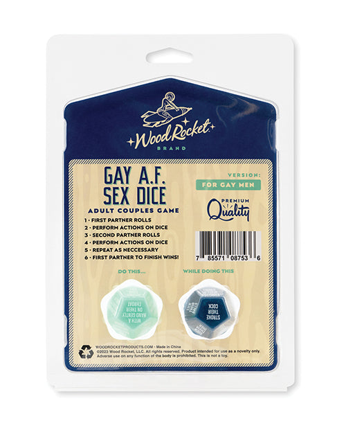 'wood Rocket Gay Af Gay Men Couples Sex Dice Game - Blue - GreatEagleInc