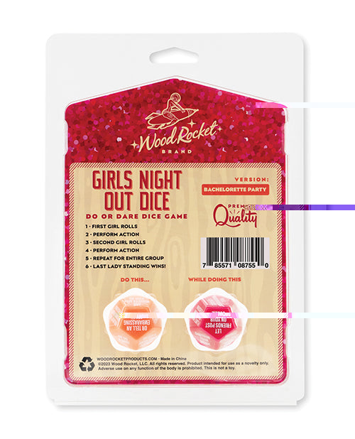 'wood Rocket Girls Night Out Do Or Dare Dice Game - Red - GreatEagleInc