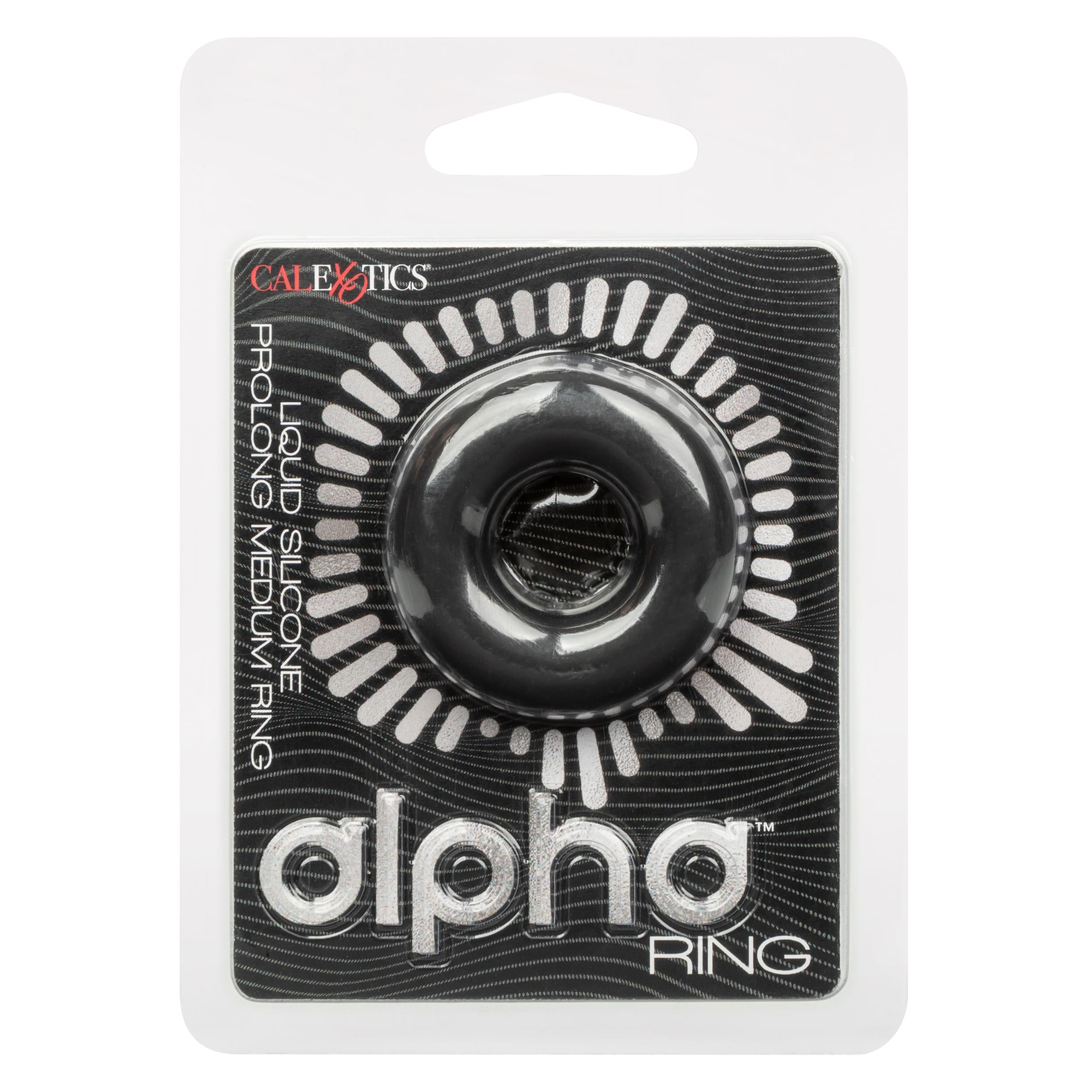 Alpha Liquid Silicone Prolong Medium Ring - Black - GreatEagleInc