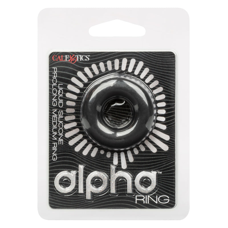 Alpha Liquid Silicone Prolong Medium Ring - Black - GreatEagleInc