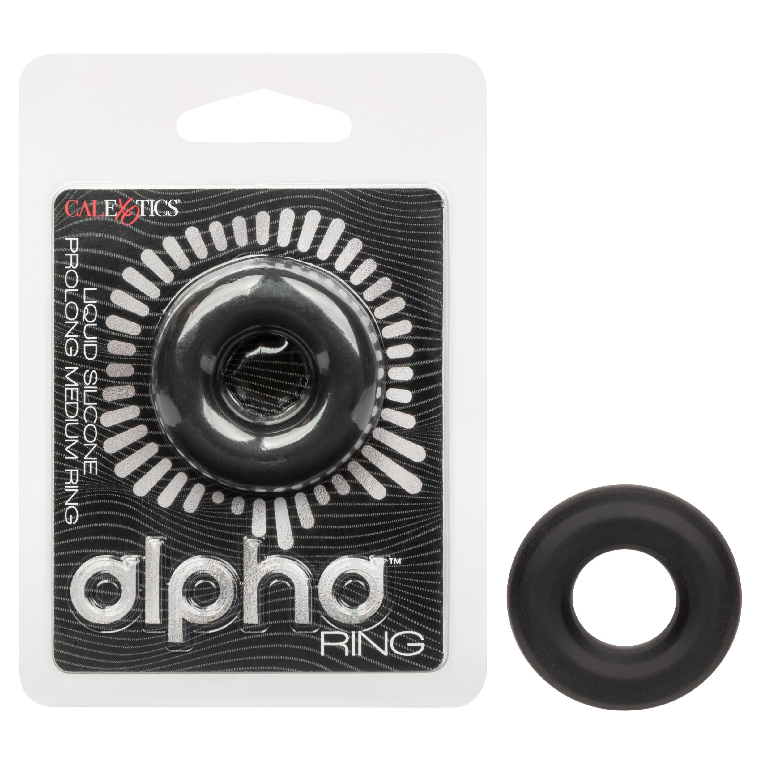 Alpha Liquid Silicone Prolong Medium Ring - Black - GreatEagleInc
