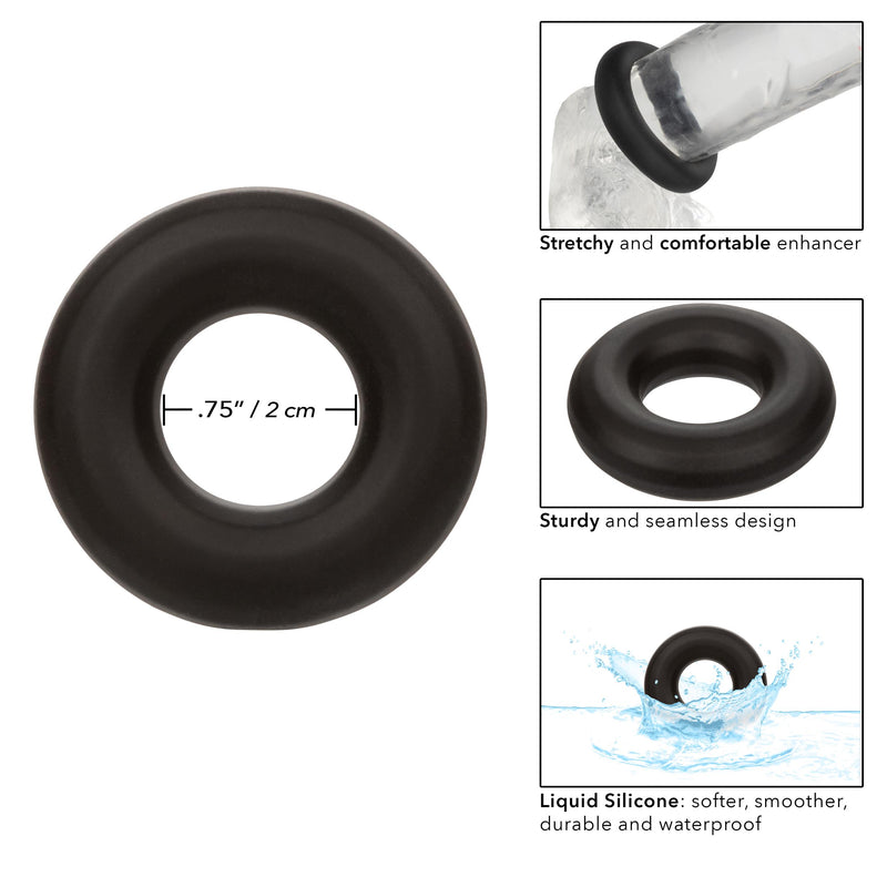 Alpha Liquid Silicone Prolong Medium Ring - Black - GreatEagleInc