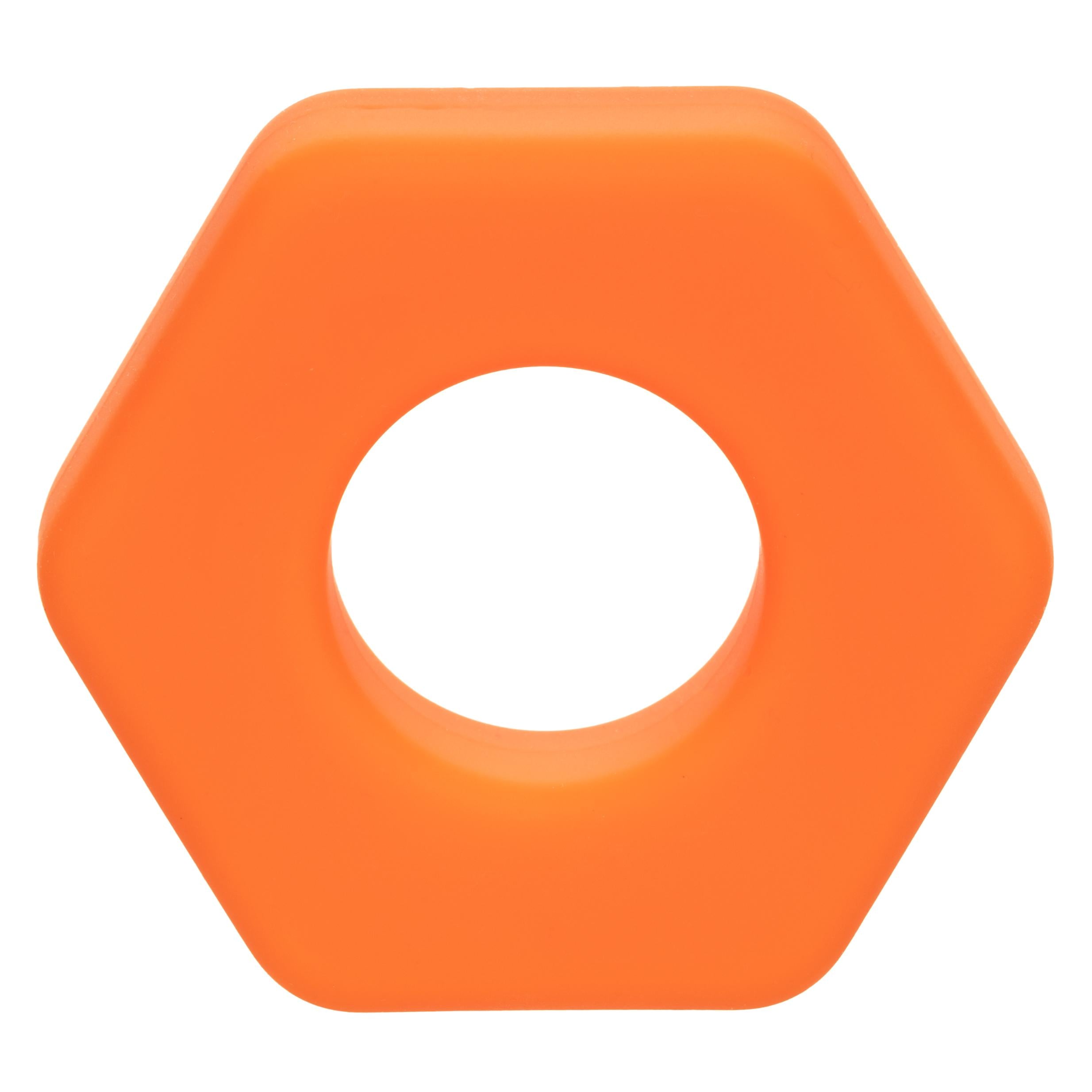 Alpha Liquid Silicone Prolong Sexagon Ring -  Orange - GreatEagleInc