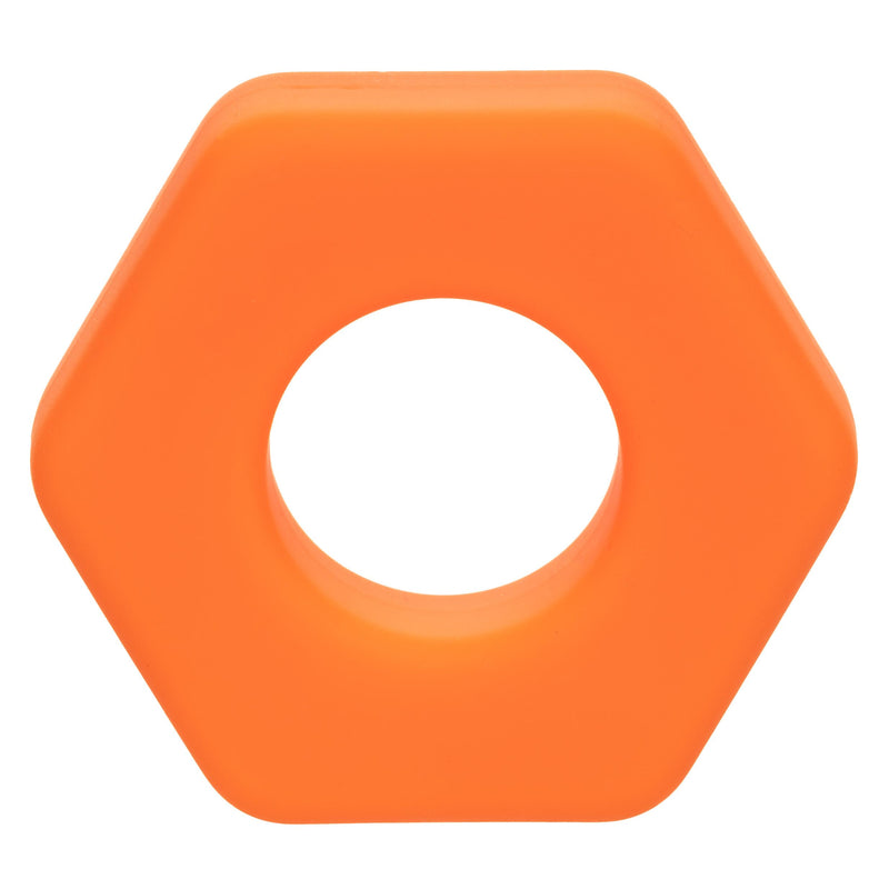 Alpha Liquid Silicone Prolong Sexagon Ring -  Orange - GreatEagleInc