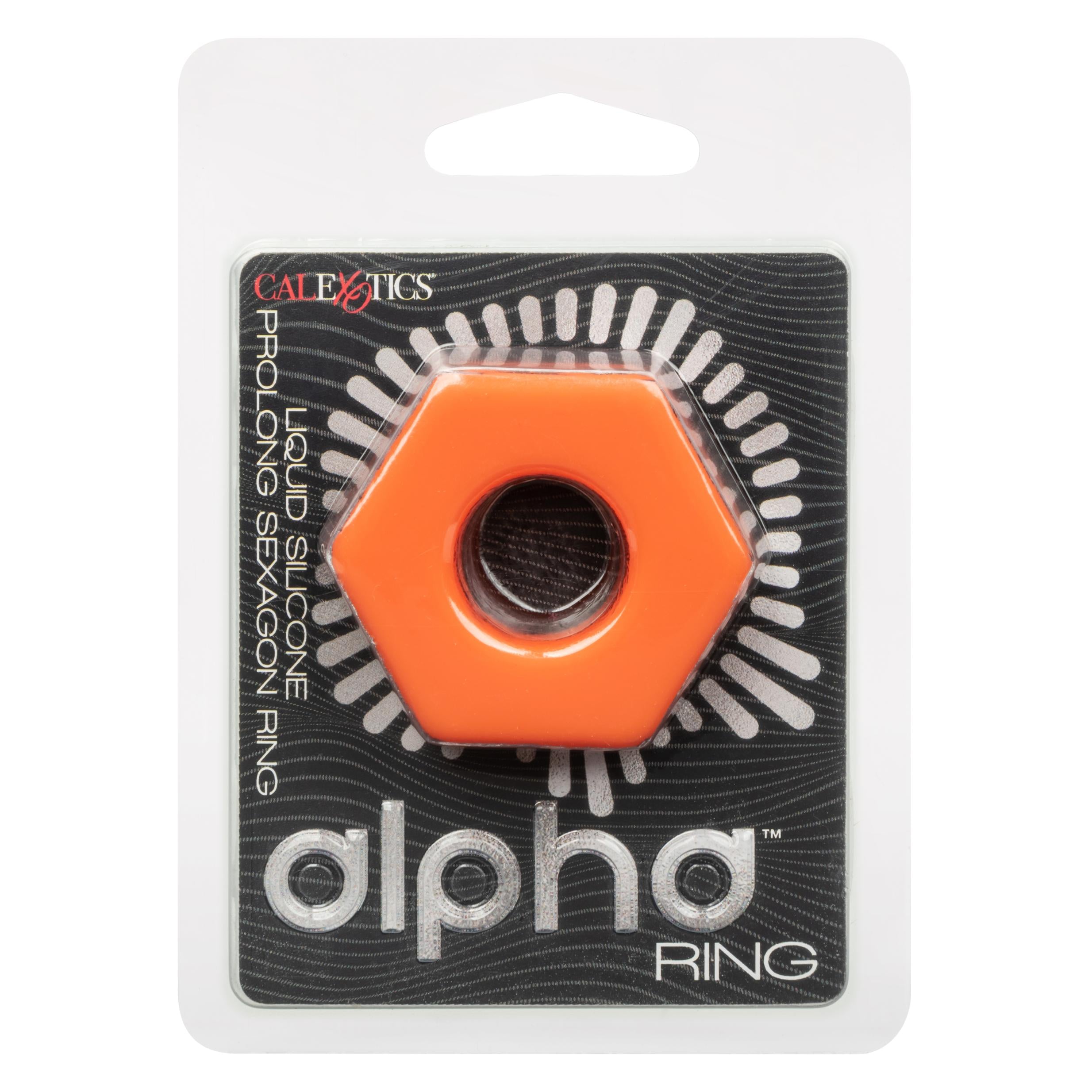 Alpha Liquid Silicone Prolong Sexagon Ring -  Orange - GreatEagleInc