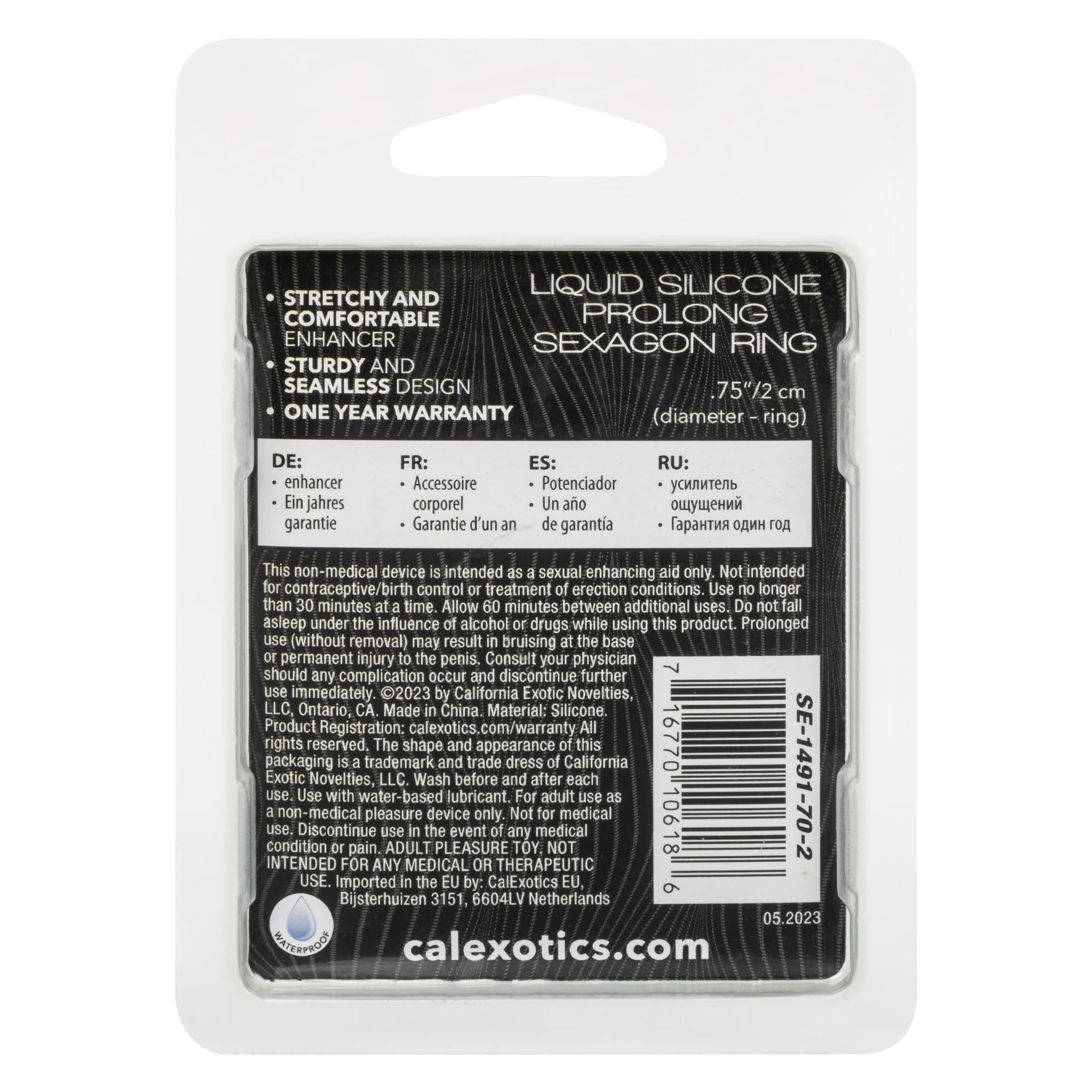 Alpha Liquid Silicone Prolong Sexagon Ring -  Orange - GreatEagleInc