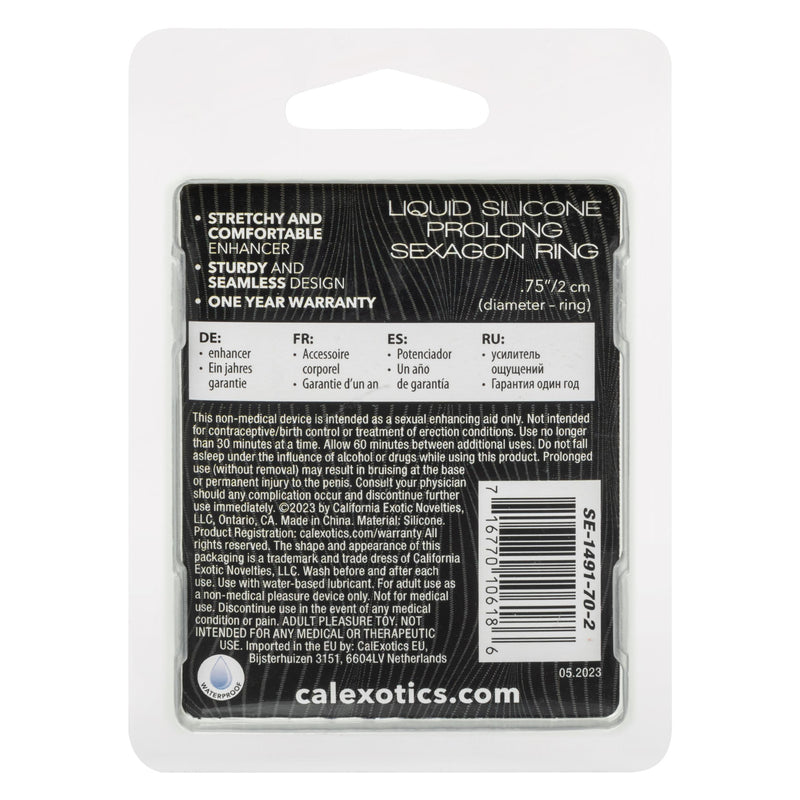 Alpha Liquid Silicone Prolong Sexagon Ring -  Orange - GreatEagleInc