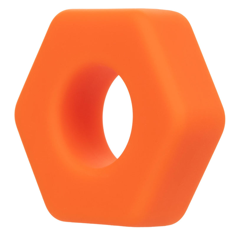 Alpha Liquid Silicone Prolong Sexagon Ring -  Orange - GreatEagleInc