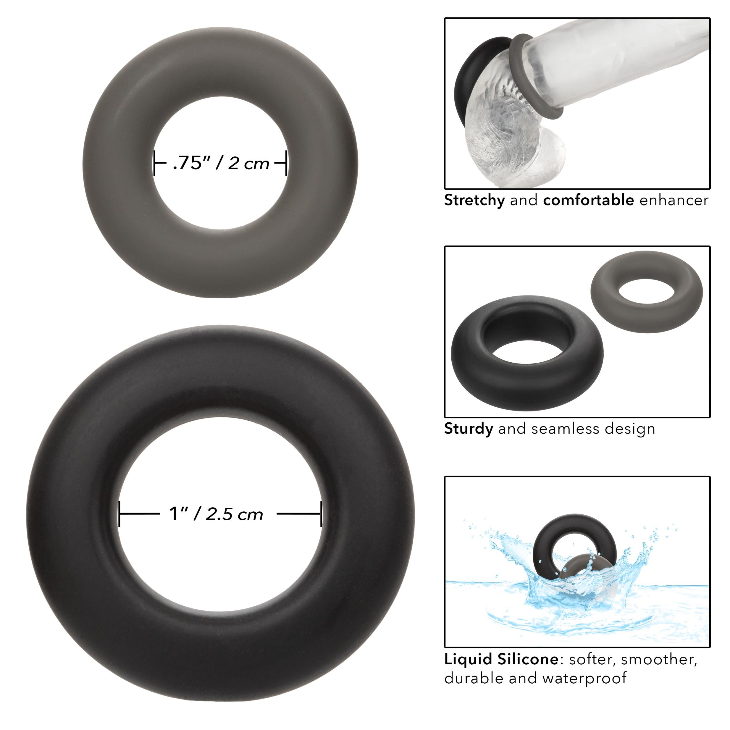 Alpha Liquid Silicone Prolong Set of 2 - Black/gray - GreatEagleInc