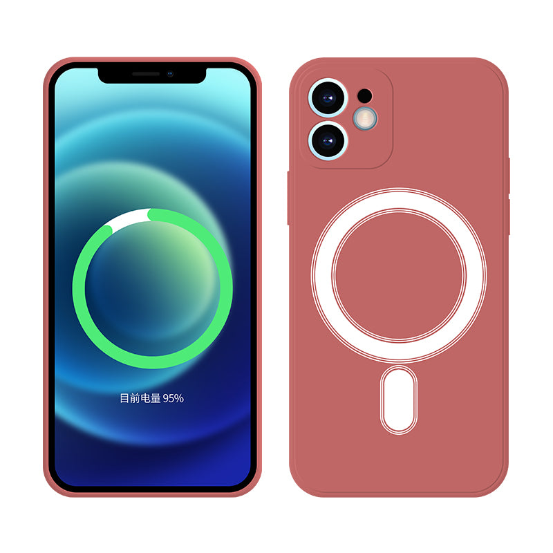 Magnet Case For iPhone 12 Mini 11 Pro Max 12Pro X XS XR 7 8 Plus SE Silicone Magnetic Phone Cover Red