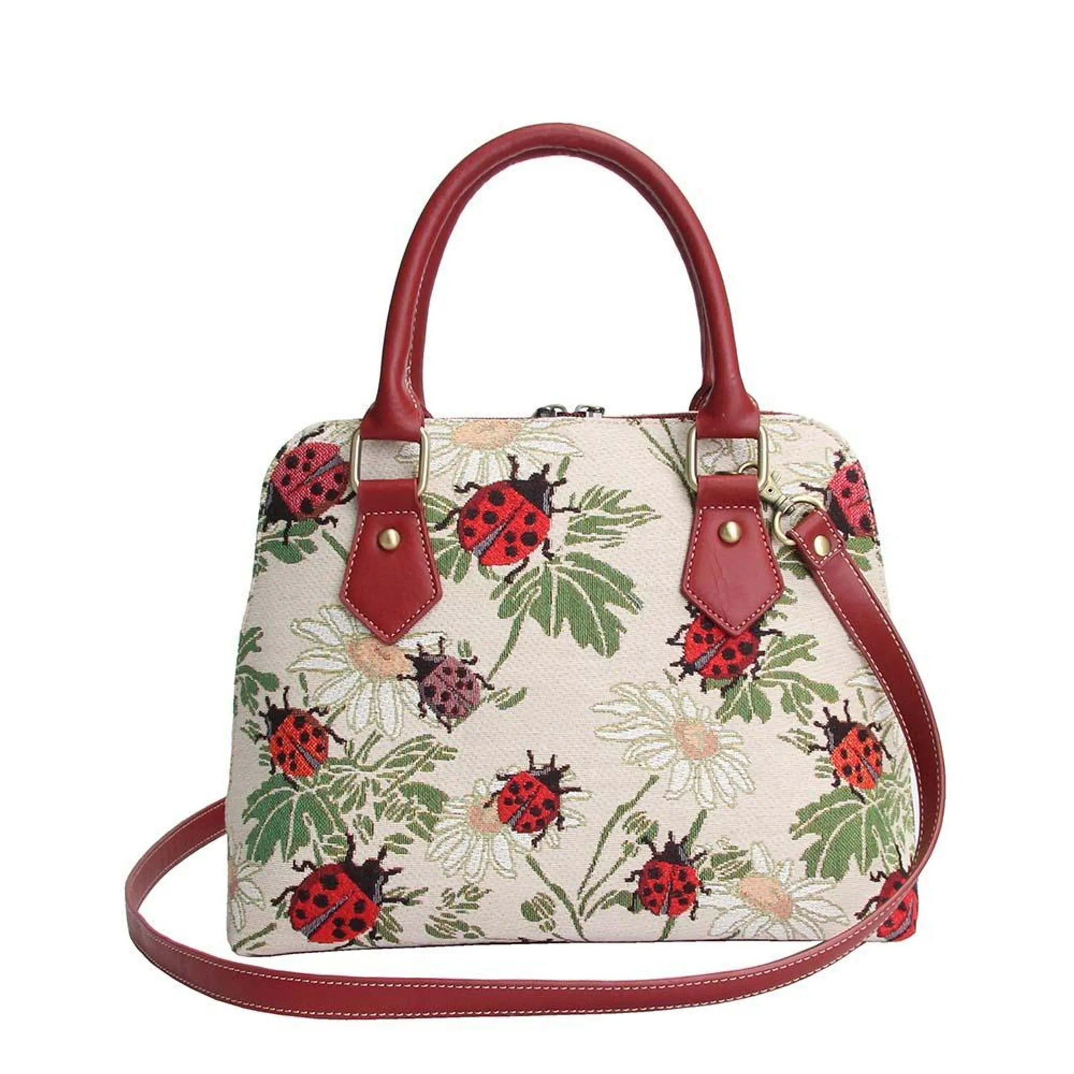 Ladybug Convertible Top Handle Purse Handbag Signare USA