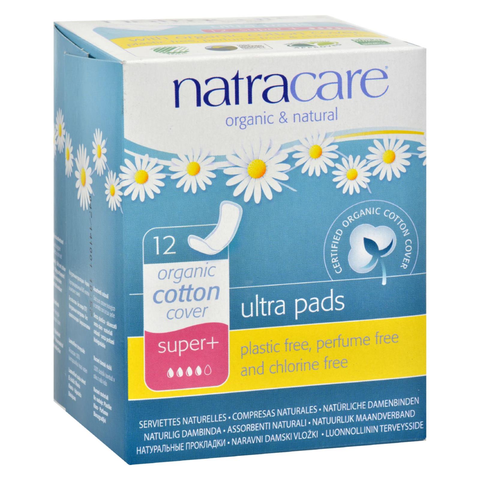 Natracare Natural Ultra Pads Super Plus W/organic Cotton Cover -  12 Pack - GreatEagleInc