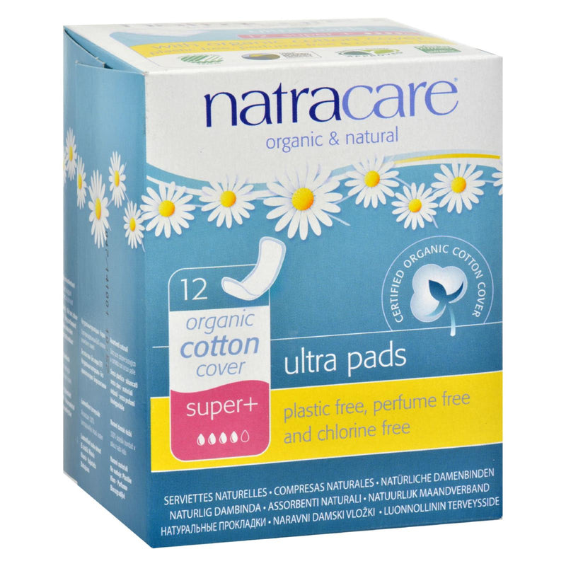 Natracare Natural Ultra Pads Super Plus W/organic Cotton Cover -  12 Pack - GreatEagleInc