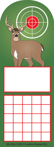 Personal incentive chart with deer target topper and red-bordered writing grid sections