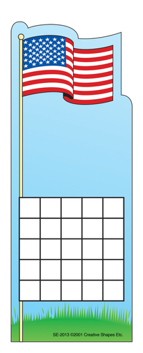 Personal incentive chart with U.S. flag top design and blank grid for tracking goals