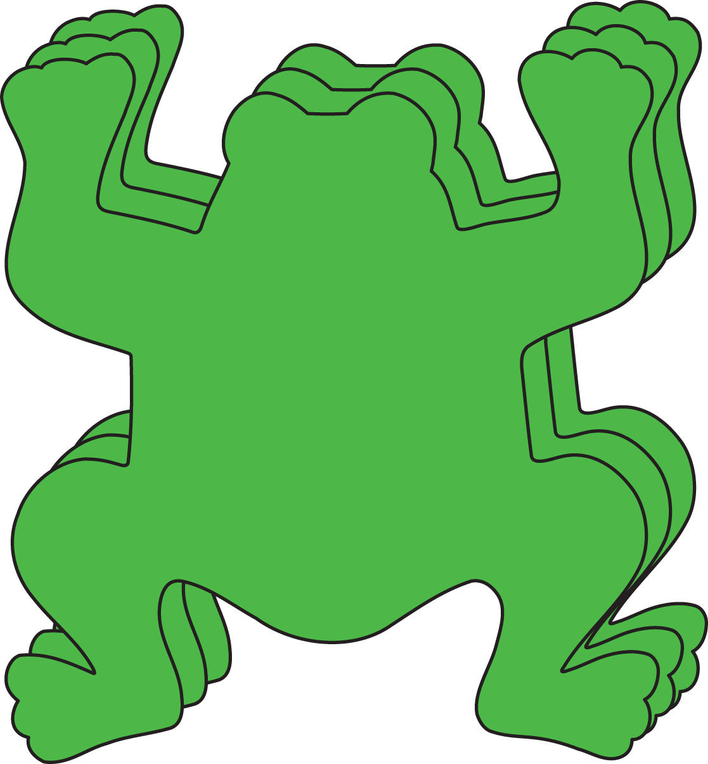 Green frog foam cut-out with simple single-color outline