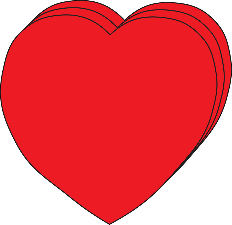 Red heart foam cut-out, large single-color design