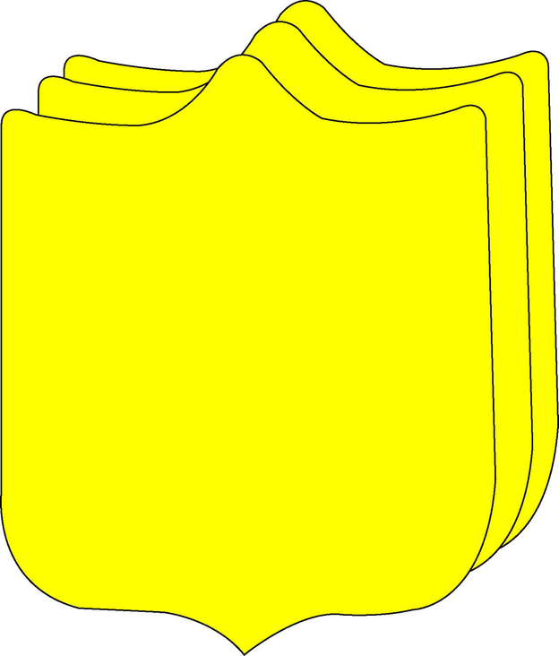 Large yellow heart foam cut-out with layered scalloped edges
