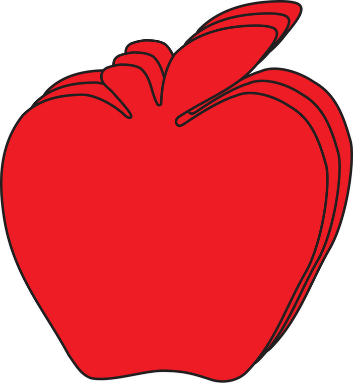 Large red apple foam cut-out with curved leaf