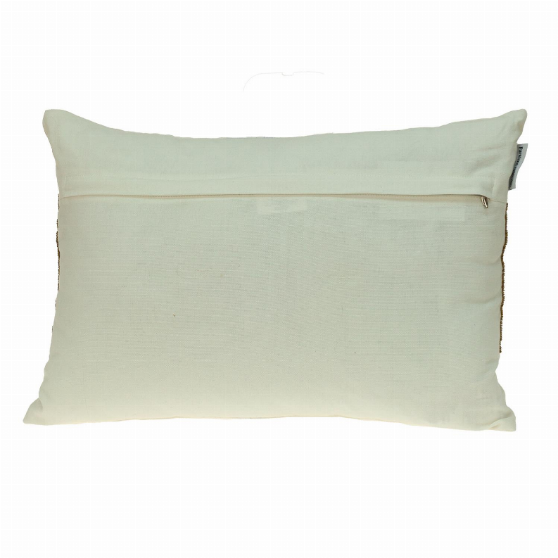 Lumbar throw pillow back in light sage with zipper seam