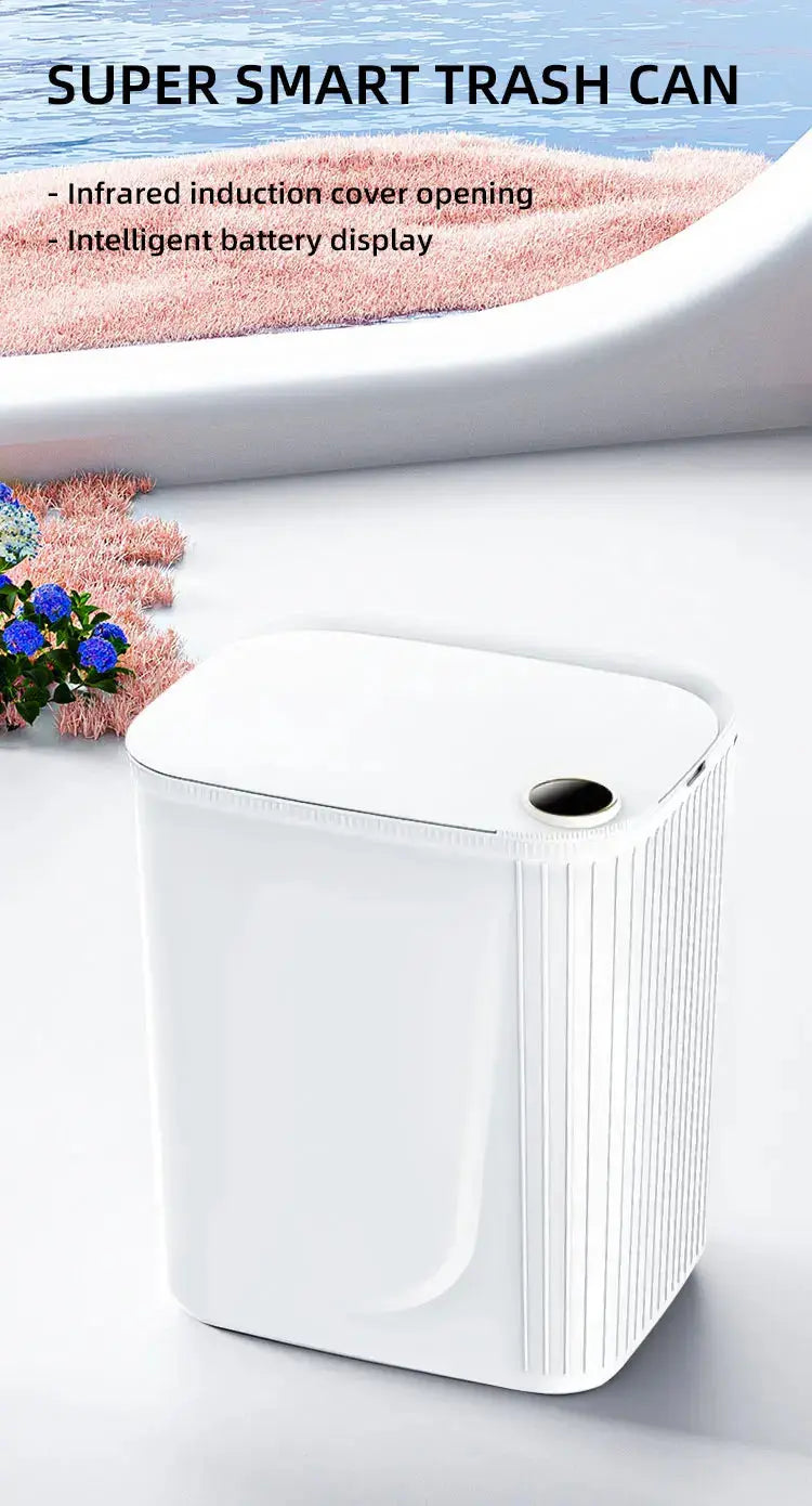20L Smart Sensor Trash Can With Display Type-C Recharging Automatic Wastebin For Bathroom Kitchen Toilet Wastebasket Smart home GreatEagleInc