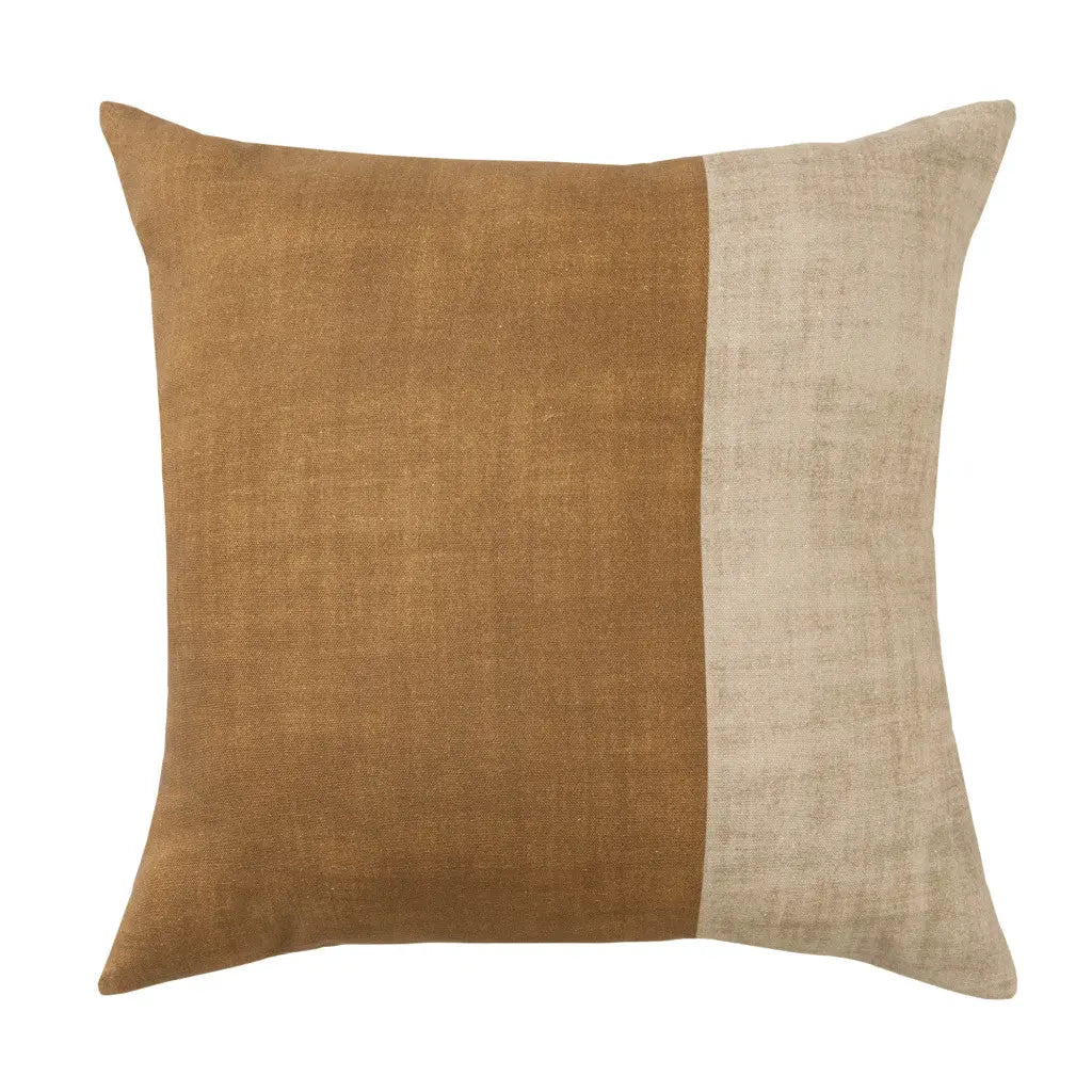 20" Almond And Beige Patchwork Cotton Throw Pillow Cover Homeroots Home Decor