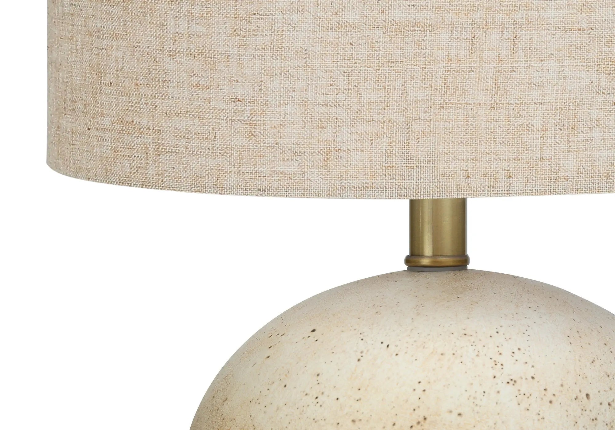 20" Beige Concrete Round Table Lamp With Beige Drum Shade Homeroots Lighting