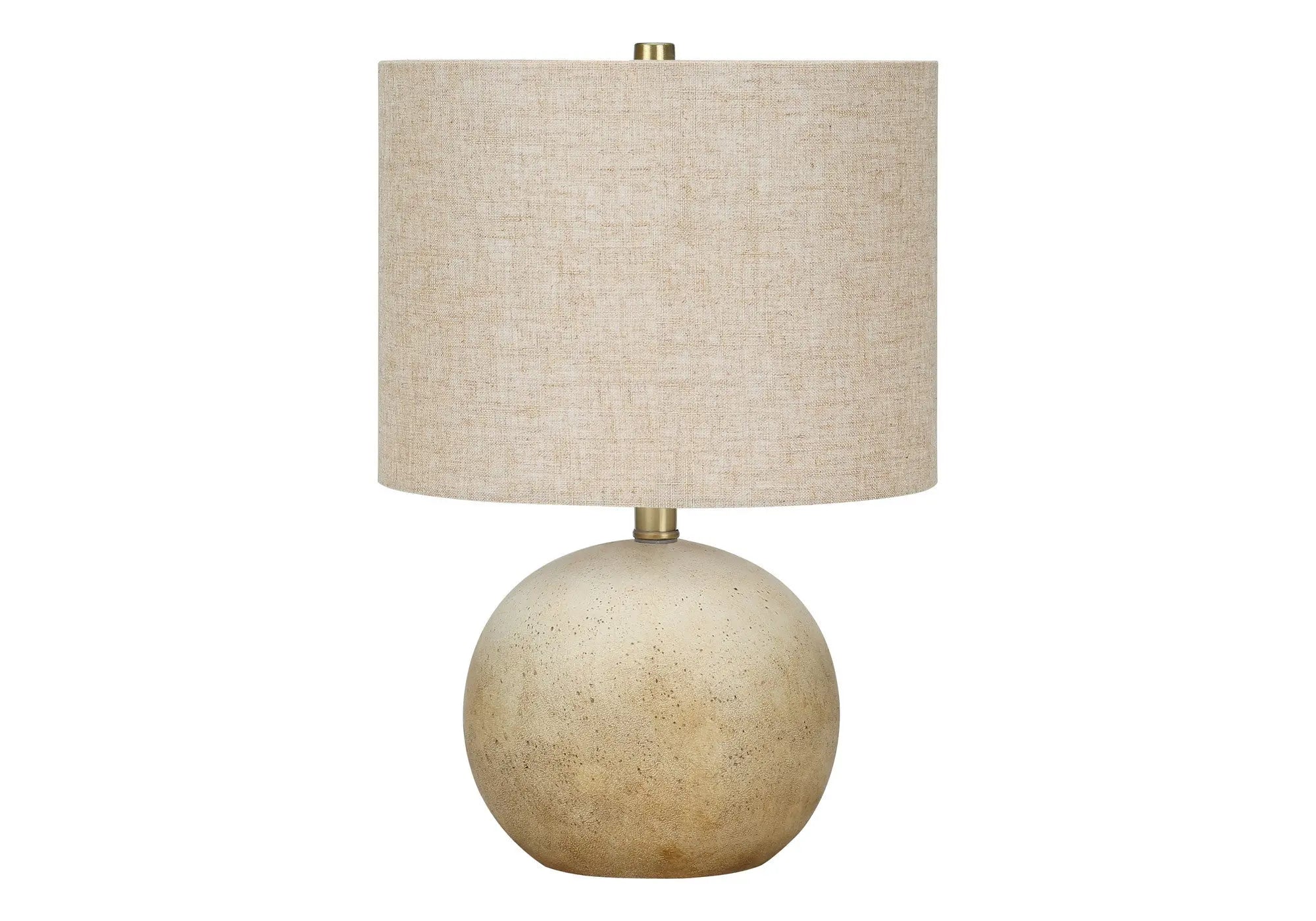20" Beige Concrete Round Table Lamp With Beige Drum Shade Homeroots Lighting