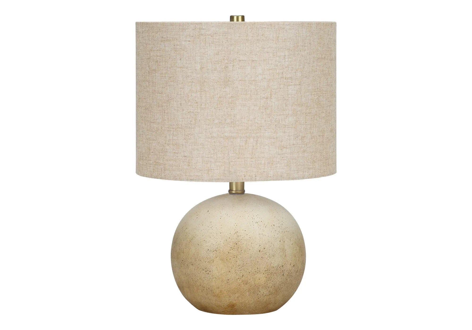 20" Beige Concrete Round Table Lamp With Beige Drum Shade Homeroots Lighting