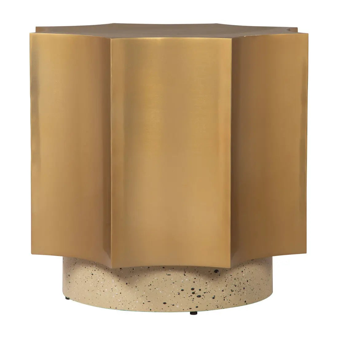 20" Beige Iron Free Form Pedestal End Table Homeroots Living Room