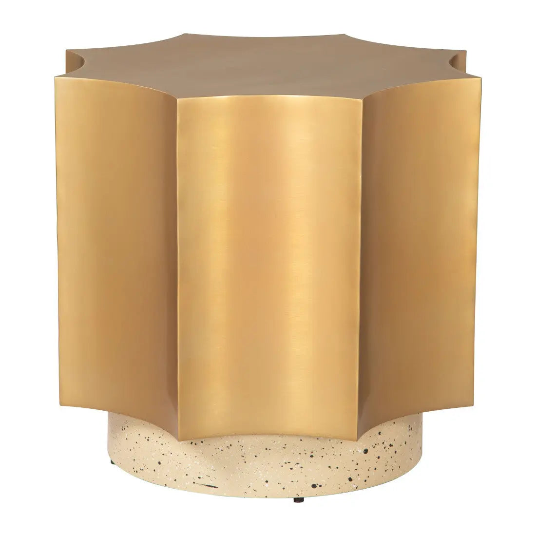 20" Beige Iron Free Form Pedestal End Table Homeroots Living Room