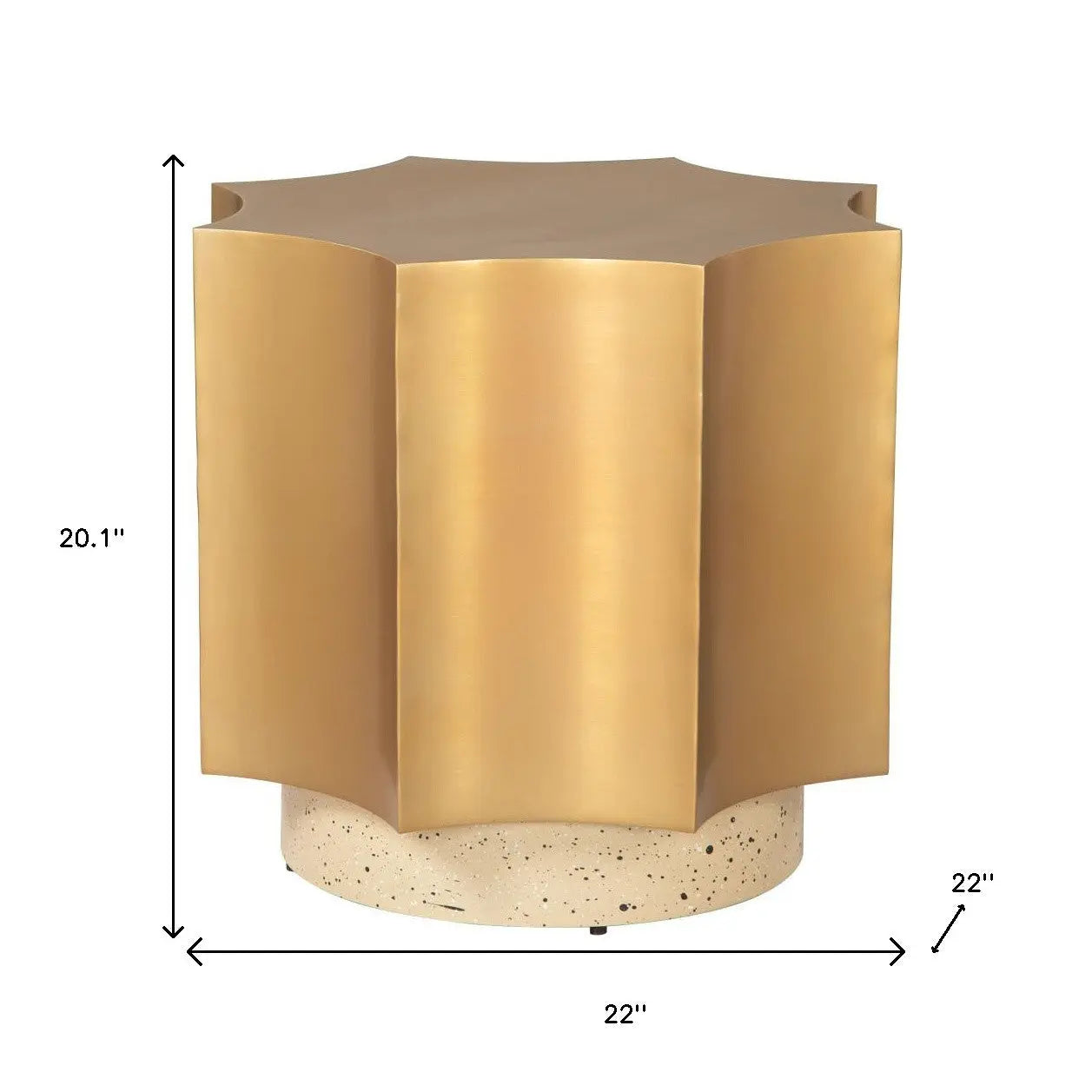 20" Beige Iron Free Form Pedestal End Table Homeroots Living Room