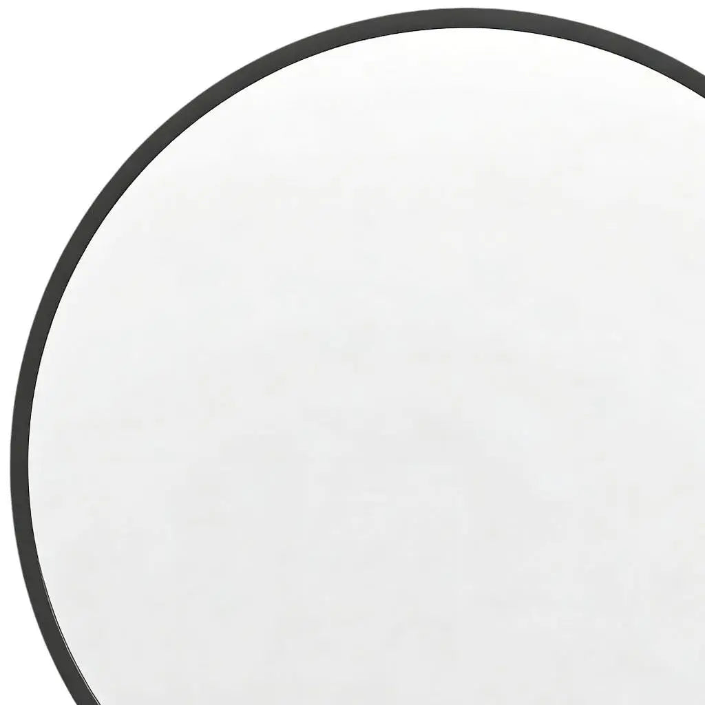 20" Black Aluminum Round Framed Accent Mirror Homeroots Bed & Bath