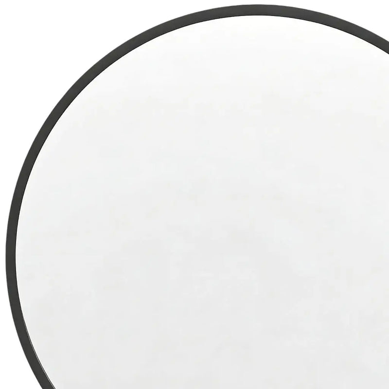 20" Black Aluminum Round Framed Accent Mirror Homeroots Bed & Bath
