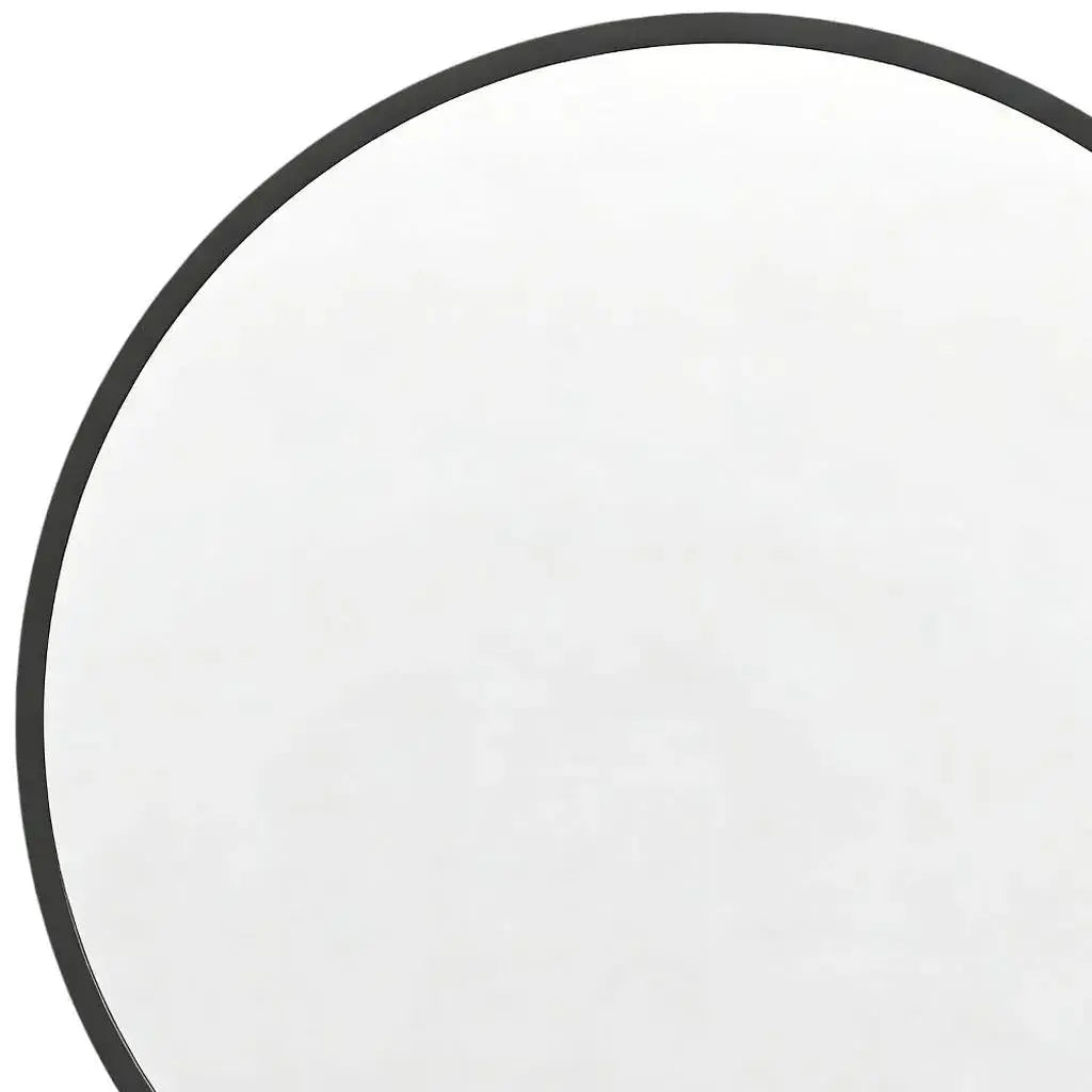 20" Black Aluminum Round Framed Accent Mirror Homeroots Bed & Bath