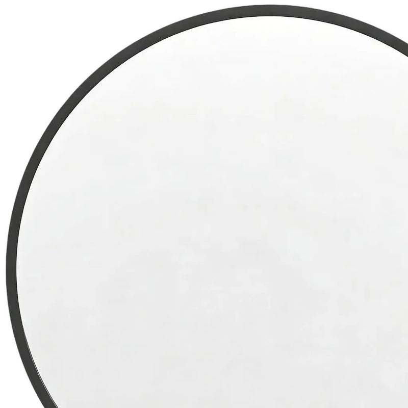 20" Black Aluminum Round Framed Accent Mirror Homeroots Bed & Bath
