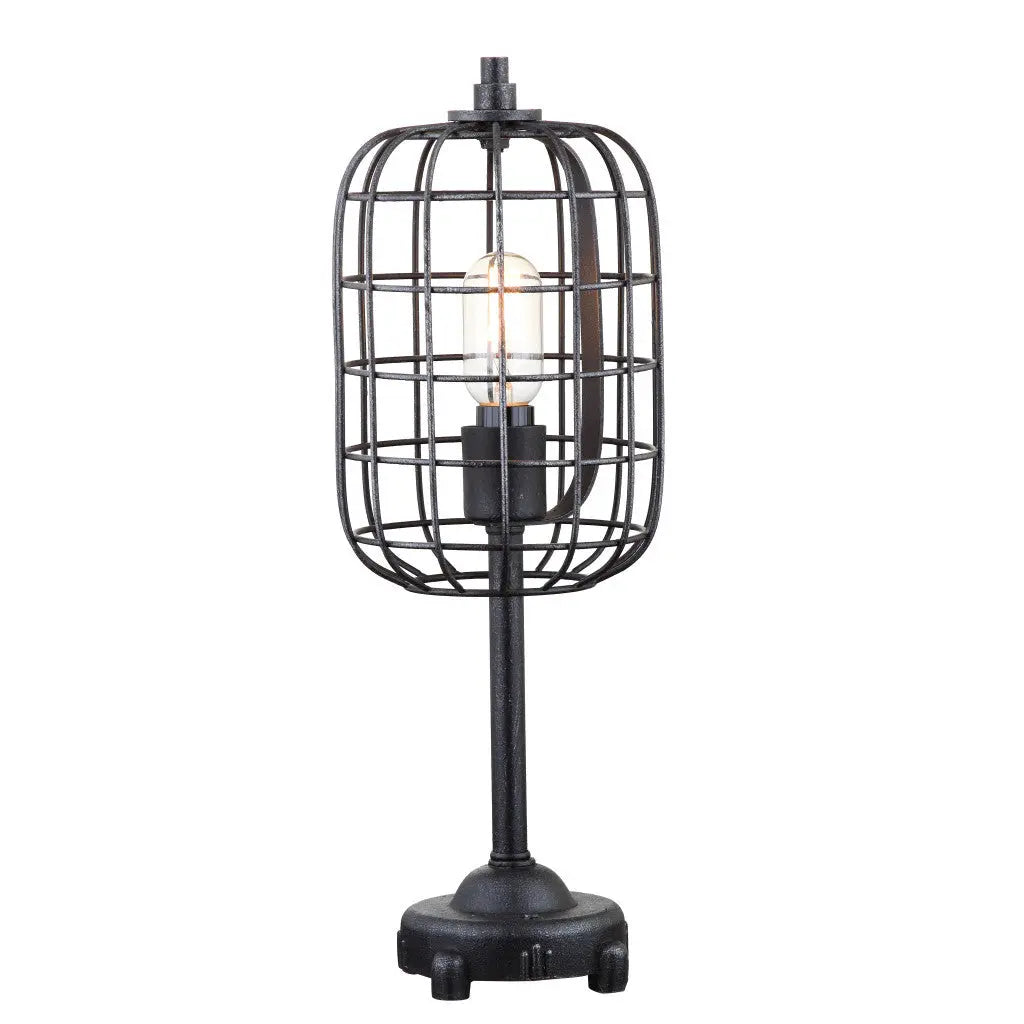 20" Black Geometric Novelty Table Lamp With Drum Shade Homeroots Lighting