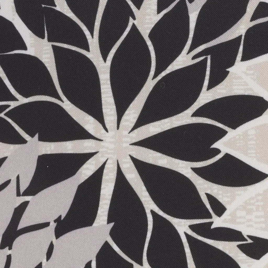 20" Black Gray and White Handmade Floral Indoor Outdoor Throw Pillow Homeroots Outdoor