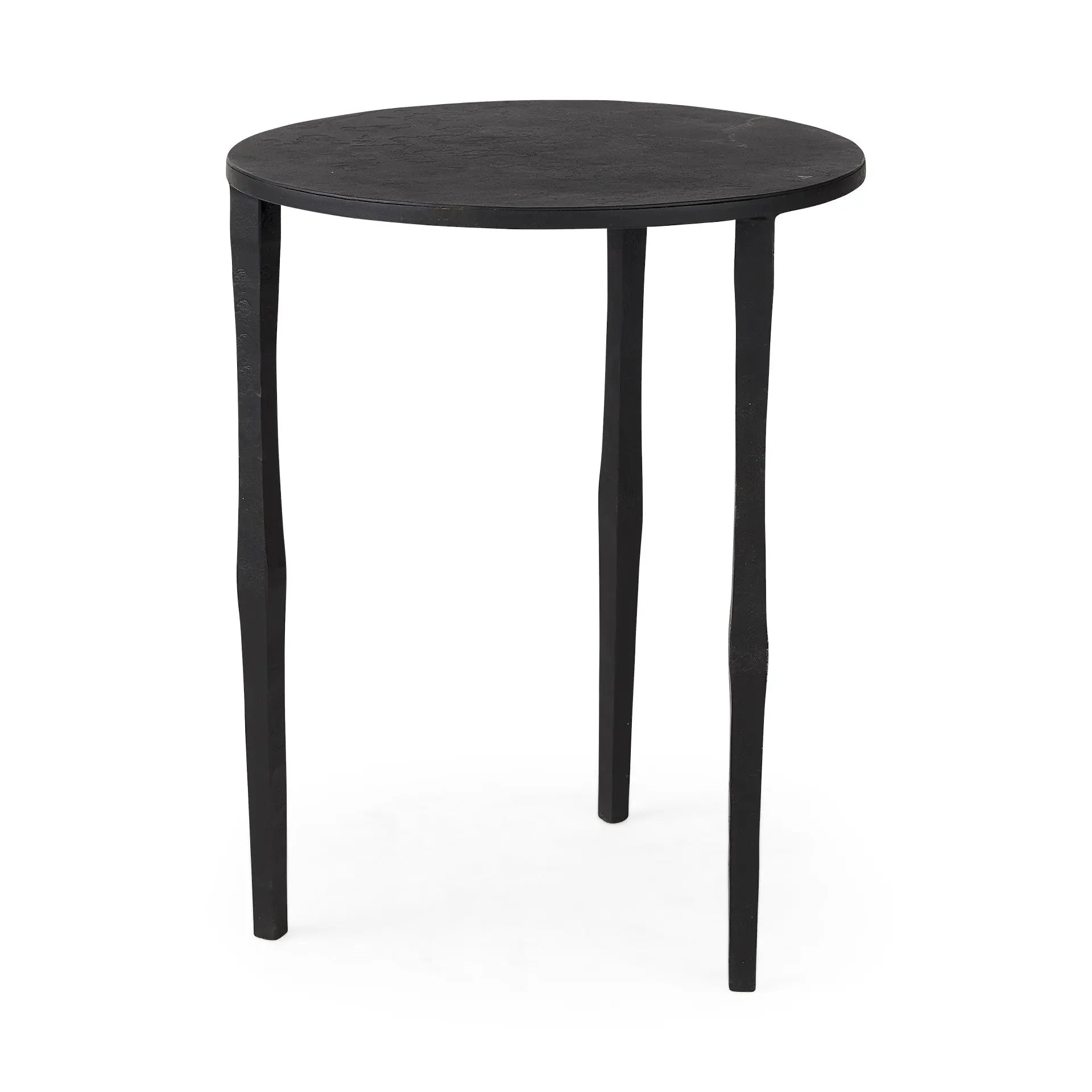 20" Black Iron Round End Table Homeroots Living Room