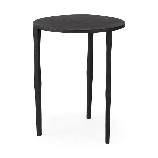 20" Black Iron Round End Table Homeroots Living Room