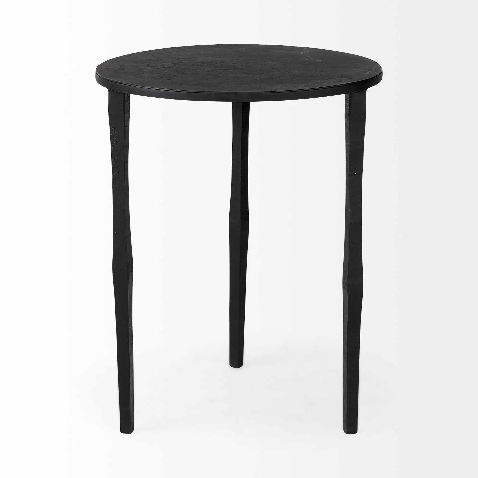 20" Black Iron Round End Table Homeroots Living Room