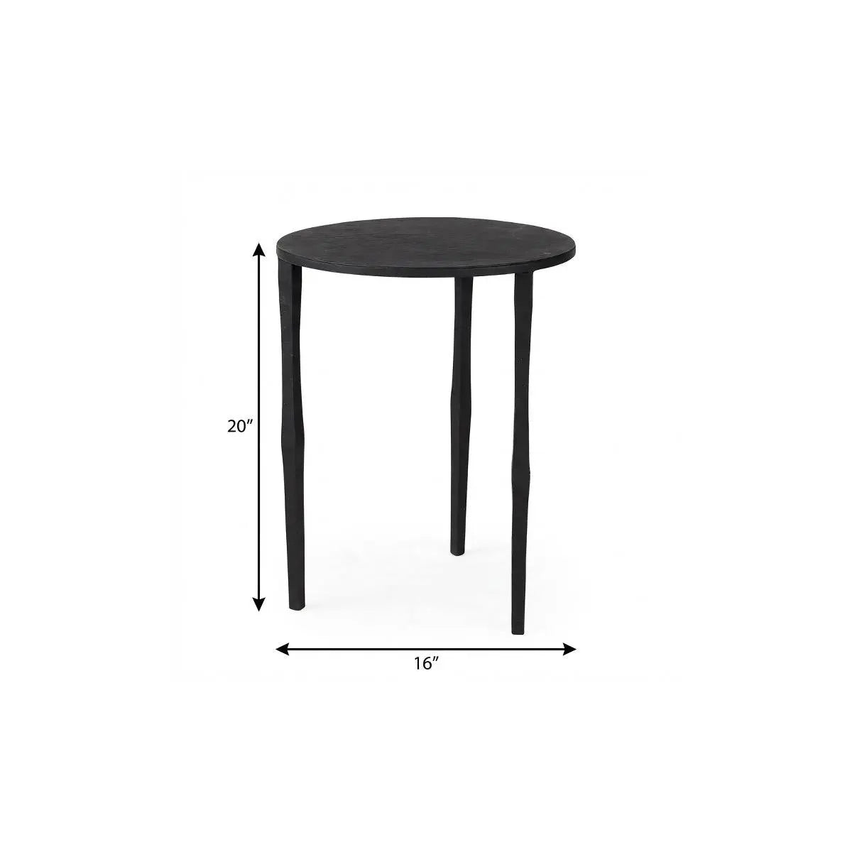 20" Black Iron Round End Table Homeroots Living Room