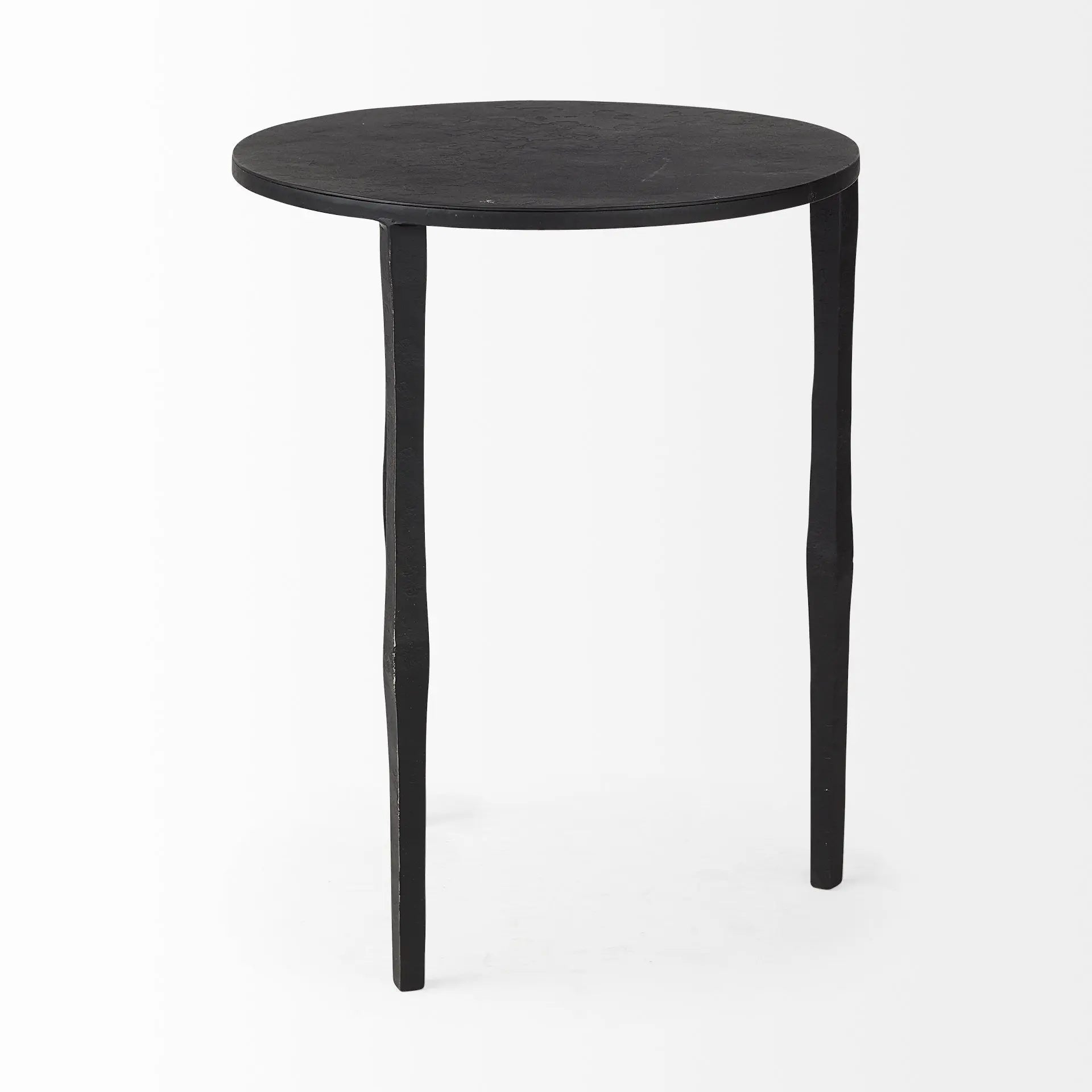 20" Black Iron Round End Table Homeroots Living Room