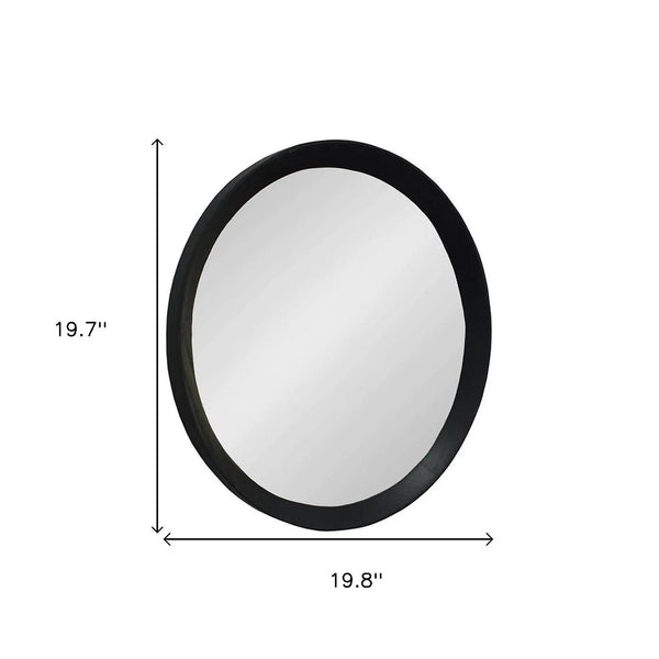 20" Black Round Wood Framed Accent Mirror Homeroots Bed & Bath