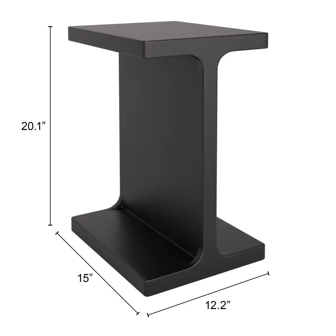 20" Black Solid Wood Pedestal End Table Homeroots Living Room