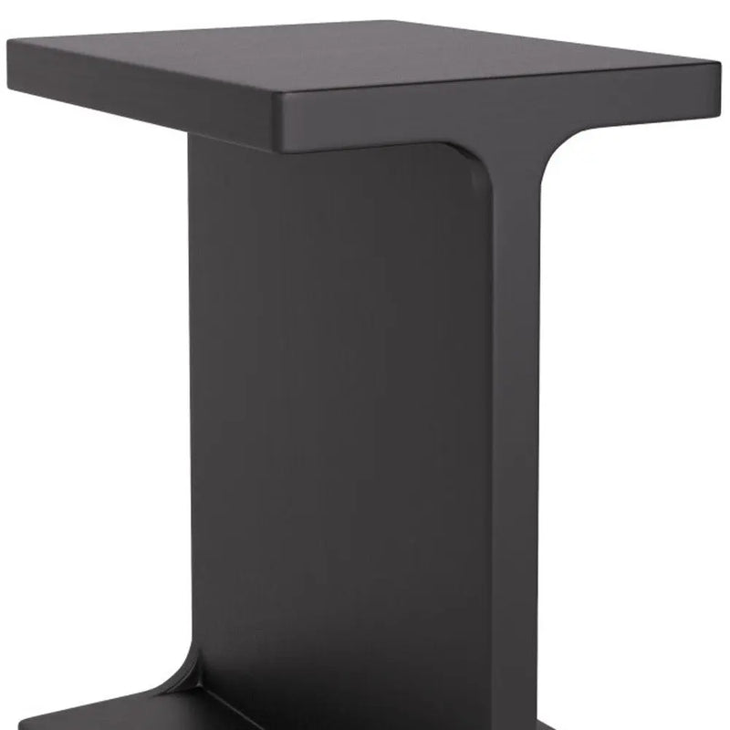 20" Black Solid Wood Pedestal End Table Homeroots Living Room